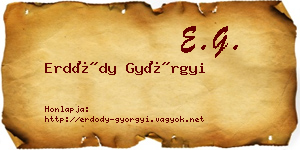Erdődy Györgyi névjegykártya